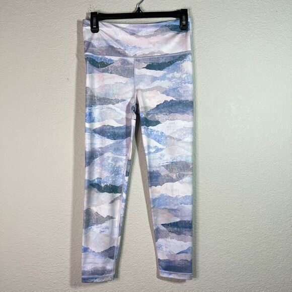 Gap Fit Eclipse Womens Blue Activewear Legging Pants Abstract Print‎ Small - Picture 1 of 9